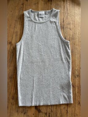 Aritzia Light Gray Ribbed Tank Top